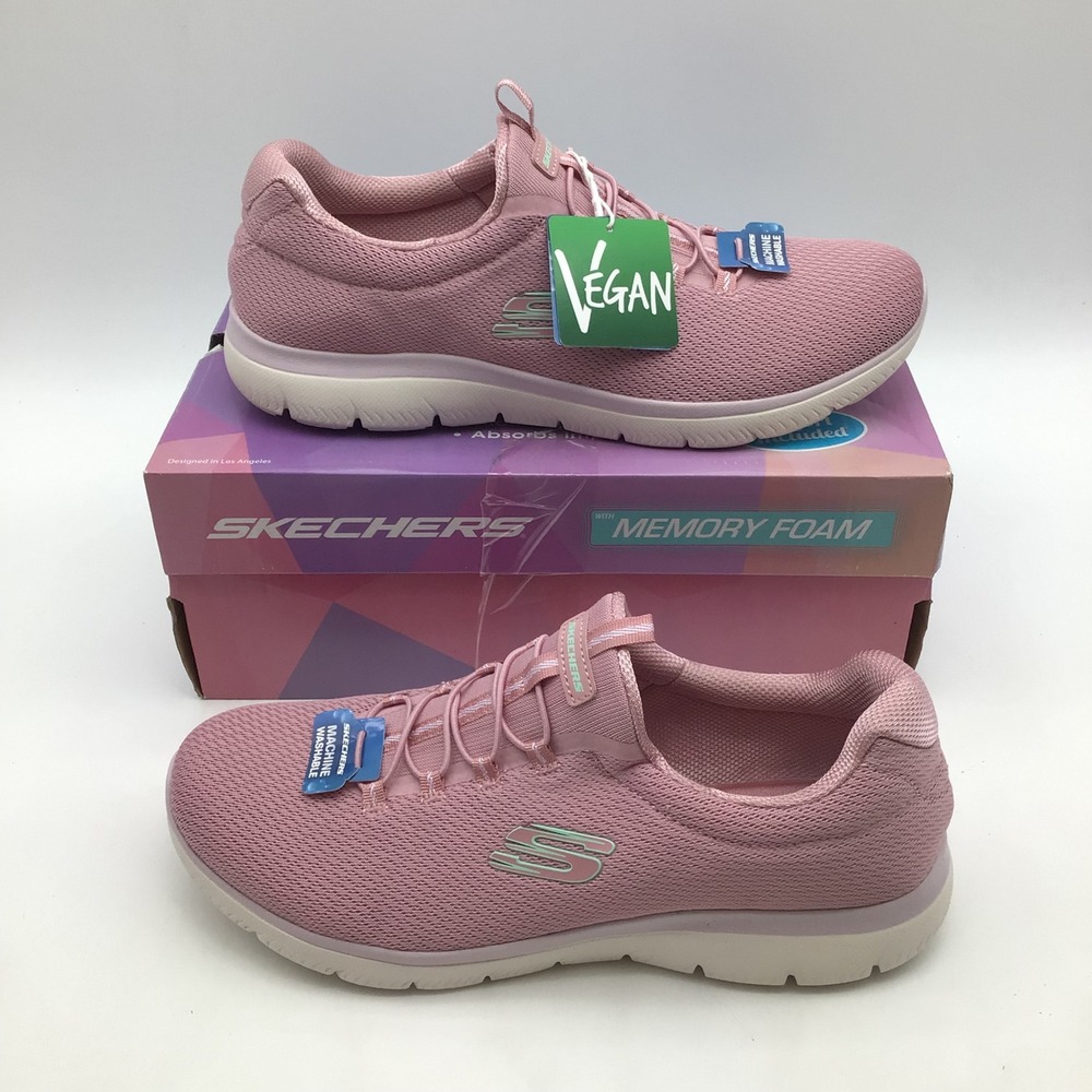 Skechers Summits Summer Blush Mauve Vegan Slip On Sneakers Womens‎ Size 11 NEW
